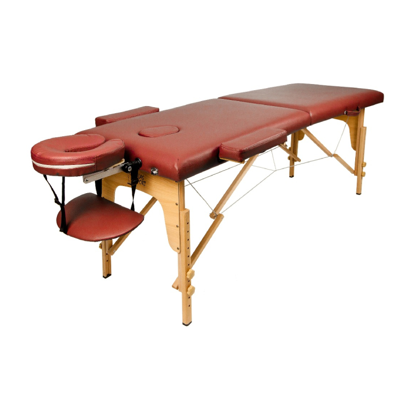 Складной массажный стол Atlas Sport 2-с, 70 см, деревянный (бургунди)