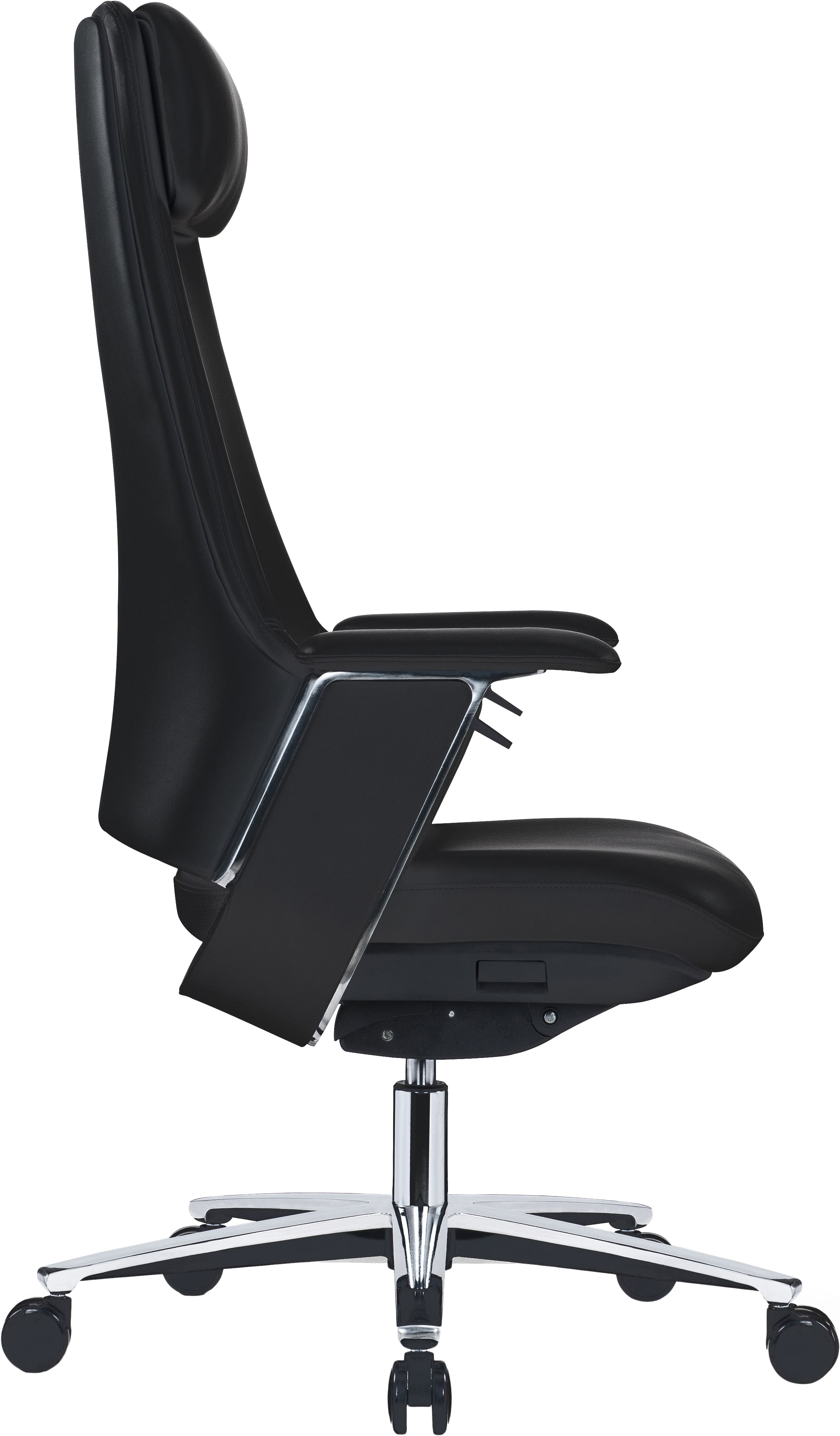 Эргономичное кресло руководителя Black Swan, чёрная кожа