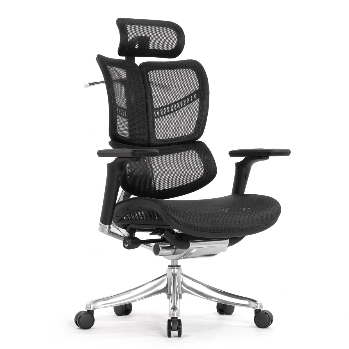 Анатомическое кресло Falto Fly 2 (динамичный подголовник, подлокотники 6D (360), сетка, чёрный)