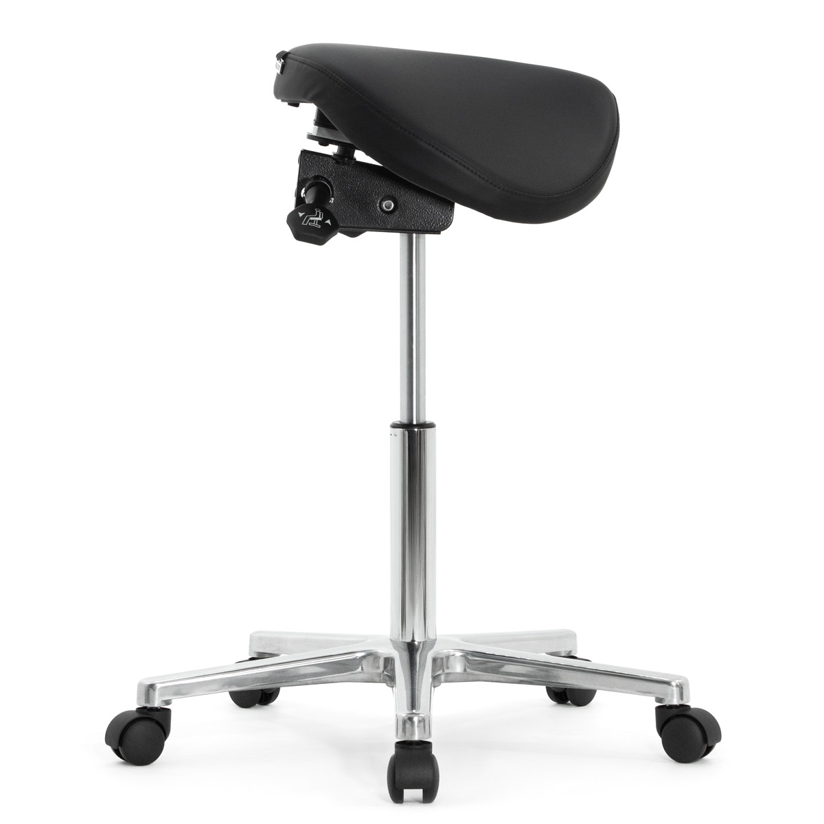 Стул-седло Falto SALLI Activ (наклон, ширина, экокожа, чёрный)