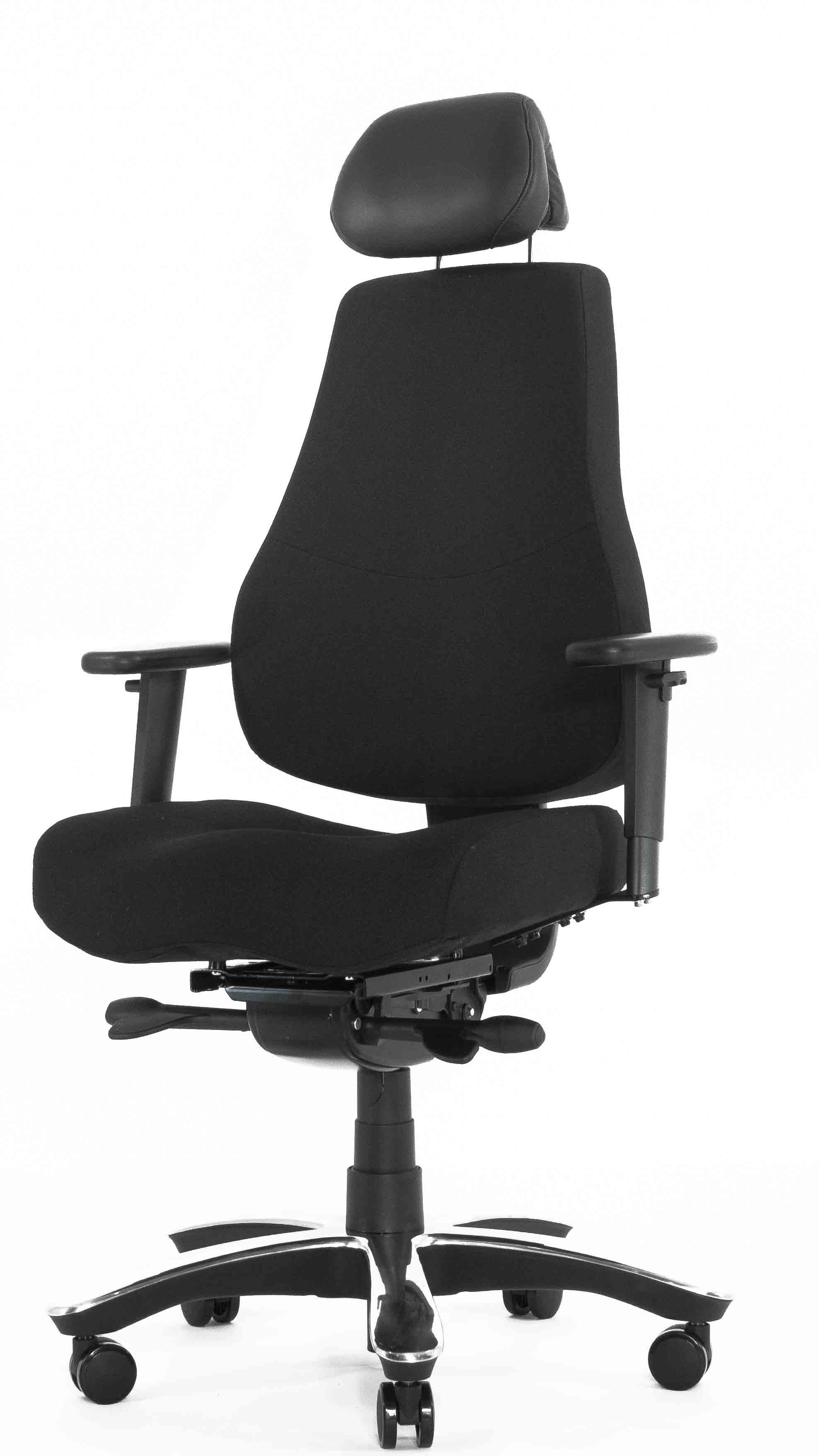 Эргономичное кресло Falto Dispatcher Orto (наклон сиденья, анатомическая форма, ткань, чёрный)