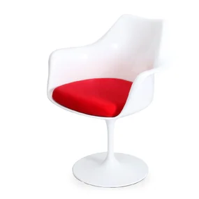 Стул Eero Saarinen Tulip Armchair, красная подушка