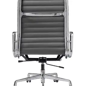 Эргономичное кресло Eames HB Ribbed Office Chair EA 119, кожа графит