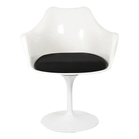 Стул Eero Saarinen Tulip Armchair, черная подушка