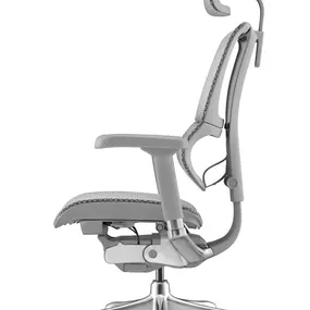 Эргономичное кресло Falto IOO E Elite (электроуправление, SmartWork, алюминий, наклон вперёд, сетка, серый)