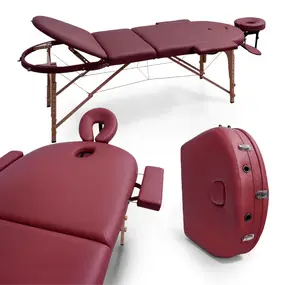 Складной массажный стол Unix  Comfort 3 Section Burgundy