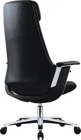 Эргономичное кресло руководителя Black Swan, чёрная кожа