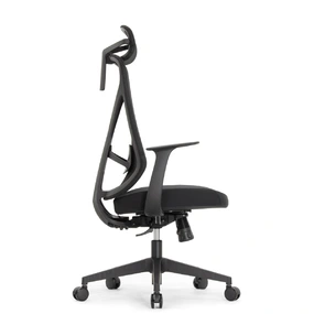 Эргономичное кресло Falto Kuraj (поясничный упор, сетка, ткань, чёрный)