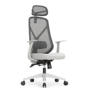 Эргономичное кресло Falto Kuraj (поясничный упор, сетка, ткань, серый)