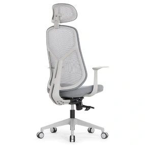 Эргономичное кресло Falto КУРАЖ LUX (сетка, ткань, серый каркас, серый)