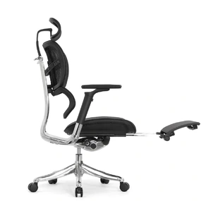 Анатомическое кресло Falto Fly 2 с подножкой (динамичный подголовник, подлокотники 6D (360), сетка, чёрный)