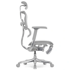 Эргономичное кресло Falto Ergohuman 2 Luxury с подножкой (SmartWork, алюминий, наклон вперёд, сетка, серый)