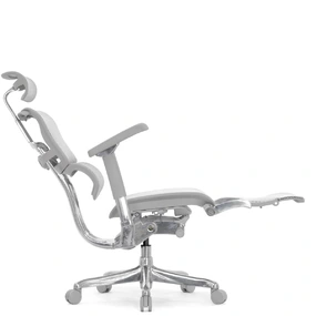 Эргономичное кресло Falto Ergohuman 2 Luxury с подножкой (SmartWork, алюминий, наклон вперёд, сетка, серый)