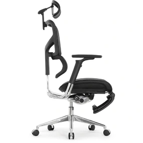 Эргономичное кресло Falto Sail 2 с подножкой (динамичный поясничный упор, подлокотники 6D (360), сетка, чёрный)