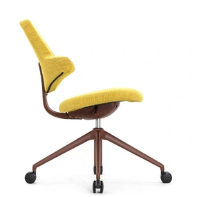 Эргономический стул Falto SOKOA ACTIV (отклонение, каркас бордо, ткань, жёлтый)