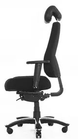 Эргономичное кресло Falto Dispatcher Orto (наклон сиденья, анатомическая форма, ткань, чёрный)