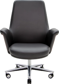 Эргономичное кресло LB чёрная кожа / палисандр