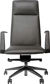 Эргономичное кресло руководителя Noel серая кожа Nappa Premium